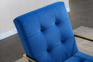 Sunvega Modern Linen Dining Arm Chair with Tufted Design and Gold Metal Base