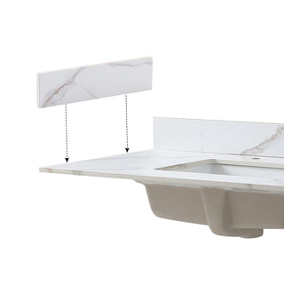 Sunvega Montary Carrara Gold Sintered Stone Vanity Top with Side Splash