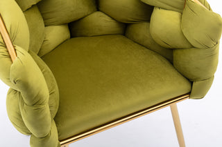 Sunvega Luxury Modern Velvet Single Sofa Chair for Bedroom Lazy Person Stool