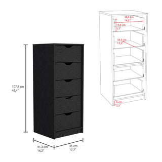 Sunvega 5 Drawer Tall Dresser with Pull Out System in Fine White Finish