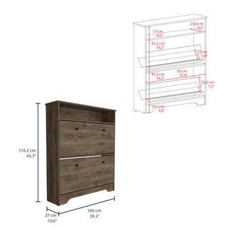 Sunvega Calgary Superior Top Shoe Rack with Two Upturned Drawers and Open Shelf