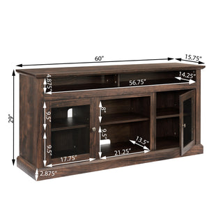 Sunvega 60 Inch Brown TV Stand Entertainment Center for TVs Up to 65 Inches