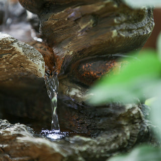 Sunvega 4-Tier Cascading Water Fountain with LED Light for Indoor or Outdoor