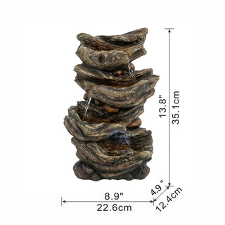 Sunvega 4-Tier Cascading Water Fountain with LED Light for Indoor or Outdoor