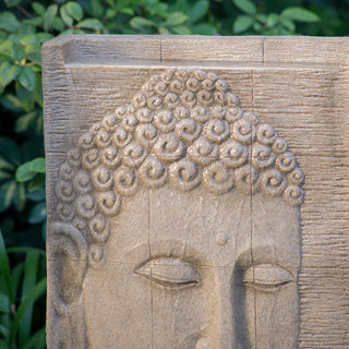 Sunvega Sandstone Buddha Fountain with Light for Indoor Outdoor Spaces