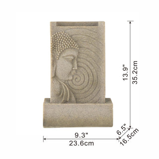 Sunvega Sandstone Buddha Fountain with Light for Indoor Outdoor Spaces