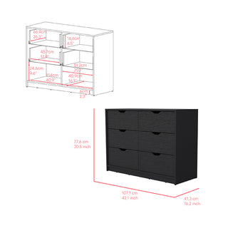Sunvega Four Drawer Curio with Two Doors and Black Wengue Finish