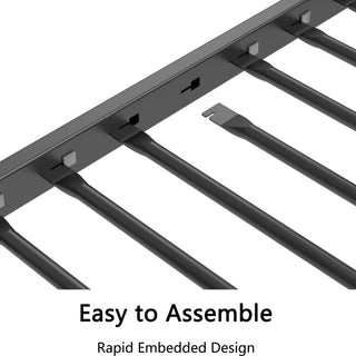 Sunvega Twin over Twin Metal Bunk Bed Frame with Ladder and Guardrails for Kids and Adults