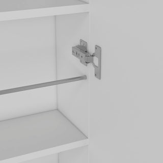 Sunvega White Wall Mounted Shoe Rack With Mirror Door Holds 10 Pairs
