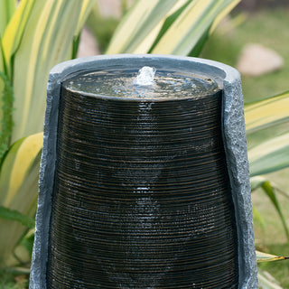 Sunvega Modern Polyresin Water Fountain with Light for Indoor Outdoor Garden