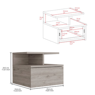Sunvega Floating Nightstand with Drawer in Black Wengue Finish for Wall Assembly