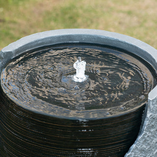 Sunvega Modern Polyresin Water Fountain with Light for Indoor Outdoor Garden