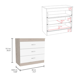 Sunvega Three Drawer Dresser with Superior Top in Black Wengue Finish