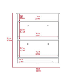Sunvega Dark Brown Finish Shoe Rack with Two Extendable Cabinets and One Open Shelf