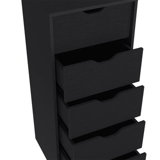 Sunvega Five Drawer Narrow Dresser in White Finish for Bedroom