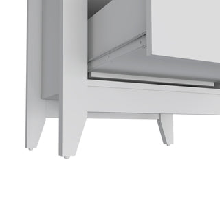 Sunvega Modern Nightstand with Two Drawers and Four Legs in Black Wengue Finish