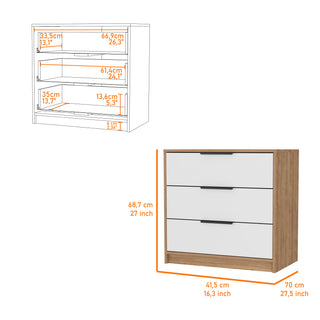 Sunvega Maryland Three Drawer Dresser with Superior Top in Black Wengue Pine Finish