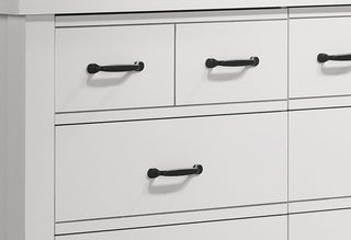 Sunvega White 6-Drawer Dresser with Black Handles and Paper Lamination Finish
