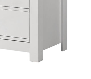 Sunvega 31 Inch White 5-Drawer Chest with Black Handles Paper Lamination Finish