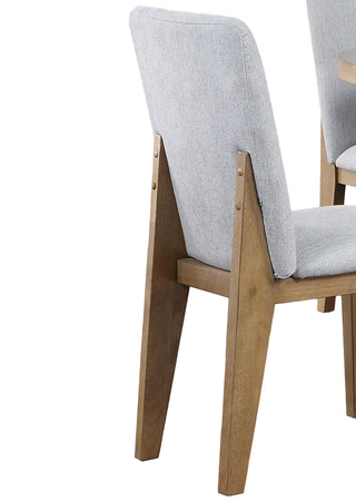 Sunvega Set of 2 Gray Linen Fabric Armless Dining Chairs with Cushioned Seat