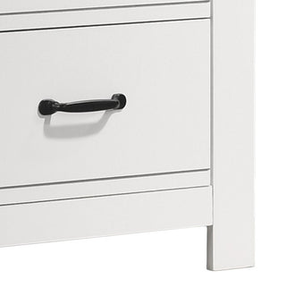 Sunvega Cassini 21.5 Inch White 2-Drawer Nightstand with Black Handles