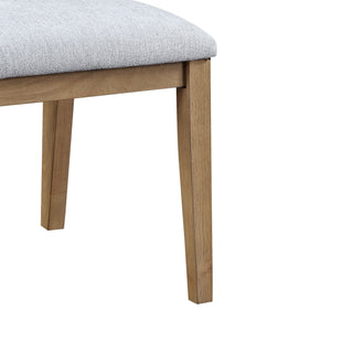 Sunvega Set of 2 Gray Linen Fabric Armless Dining Chairs with Cushioned Seat