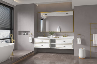 Sunvega Metal Framed Rectangle Bathroom Mirror with Anti-Rust Frame and Clear Reflection