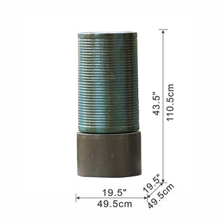 Sunvega Large Concrete Ribbed Water Fountain with Bird Feeder and Modern Industrial Style
