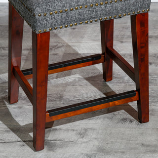 Sunvega Black and Gray Tweed Upholstered 24 Inch Backless Counter Stool
