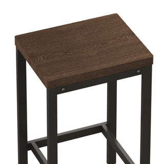 Sunvega Modern Brown Gray Dining Table Set with 3 Stools for Compact Spaces