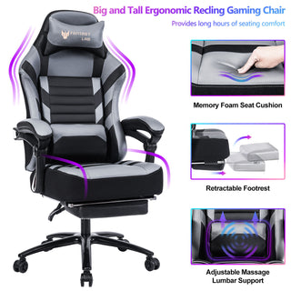 Sunvega Adjustable Swivel Racing Office Ergonomic Video Game Chair with Lumbar Massage