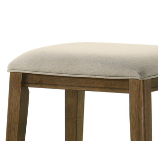 Sunvega Sasha 17 Inch Walnut Counter Height Stool with Upholstered Seat and Foot Rest