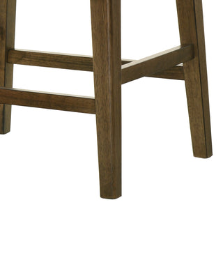 Sunvega Sasha 17 Inch Walnut Counter Height Stool with Upholstered Seat and Foot Rest