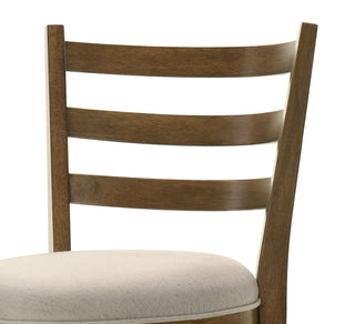 Sunvega Walnut Ladder Back Swivel Chair with Upholstered Seat and Foot Rest