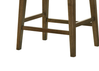 Sunvega Sasha 17 Inch Walnut Counter Height Stool with Upholstered Seat and Foot Rest