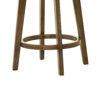 Sunvega Walnut Ladder Back Swivel Chair with Upholstered Seat and Foot Rest
