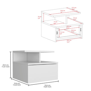 Sunvega Floating Nightstand with Drawer in Black Wengue Finish for Wall Assembly