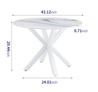 Sunvega Mid-century Dining Table for 4-6 People With Round MDF Top
