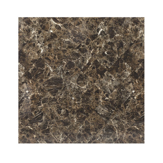 Sunvega Brown Faux Marble Table Top with Black Metal Frame Dining Table