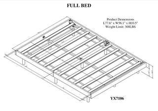 Sunvega Modern Floating Platform Bed Frame in Walnut with Sturdy Wood Construction