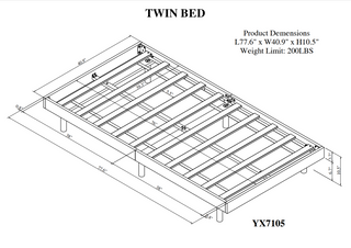Sunvega Modern Floating Platform Bed Frame in Walnut with Sturdy Wood Construction