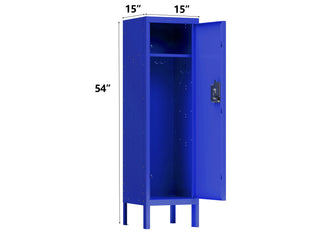 Sunvega Blue Industrial Style Metal Storage Cabinet with Two Separate Compartments