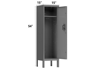 Sunvega Retro Industrial Grey Metal Storage Cabinet with Ventilation Door