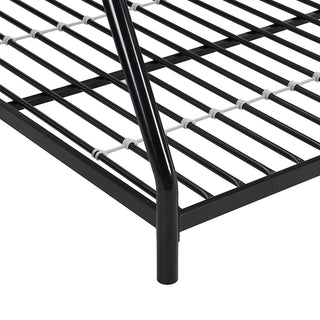 Sunvega Black Metal Bunk Bed Frame with Strong Steel Structure for Durability