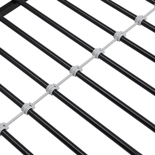 Sunvega Black Metal Bunk Bed Frame with Strong Steel Structure for Durability