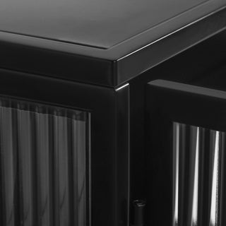 Sunvega Modern Two-Door Wall Cabinet with Three-Tier Storage for Living Room