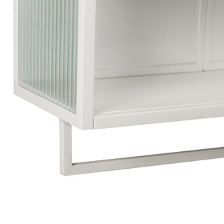 Sunvega Modern Two-Door Wall Cabinet with Three-Tier Storage for Living Room