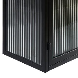 Sunvega Modern Two-Door Wall Cabinet with Three-Tier Storage for Living Room
