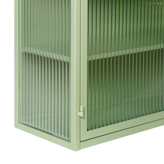 Sunvega Modern Two-Door Wall Cabinet with Three-Tier Storage for Living Room