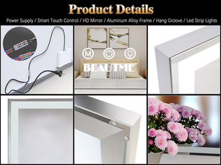 Sunvega Oversized 72x32 Inch LED Bathroom Mirror with 3 Color Modes and Aluminum Frame